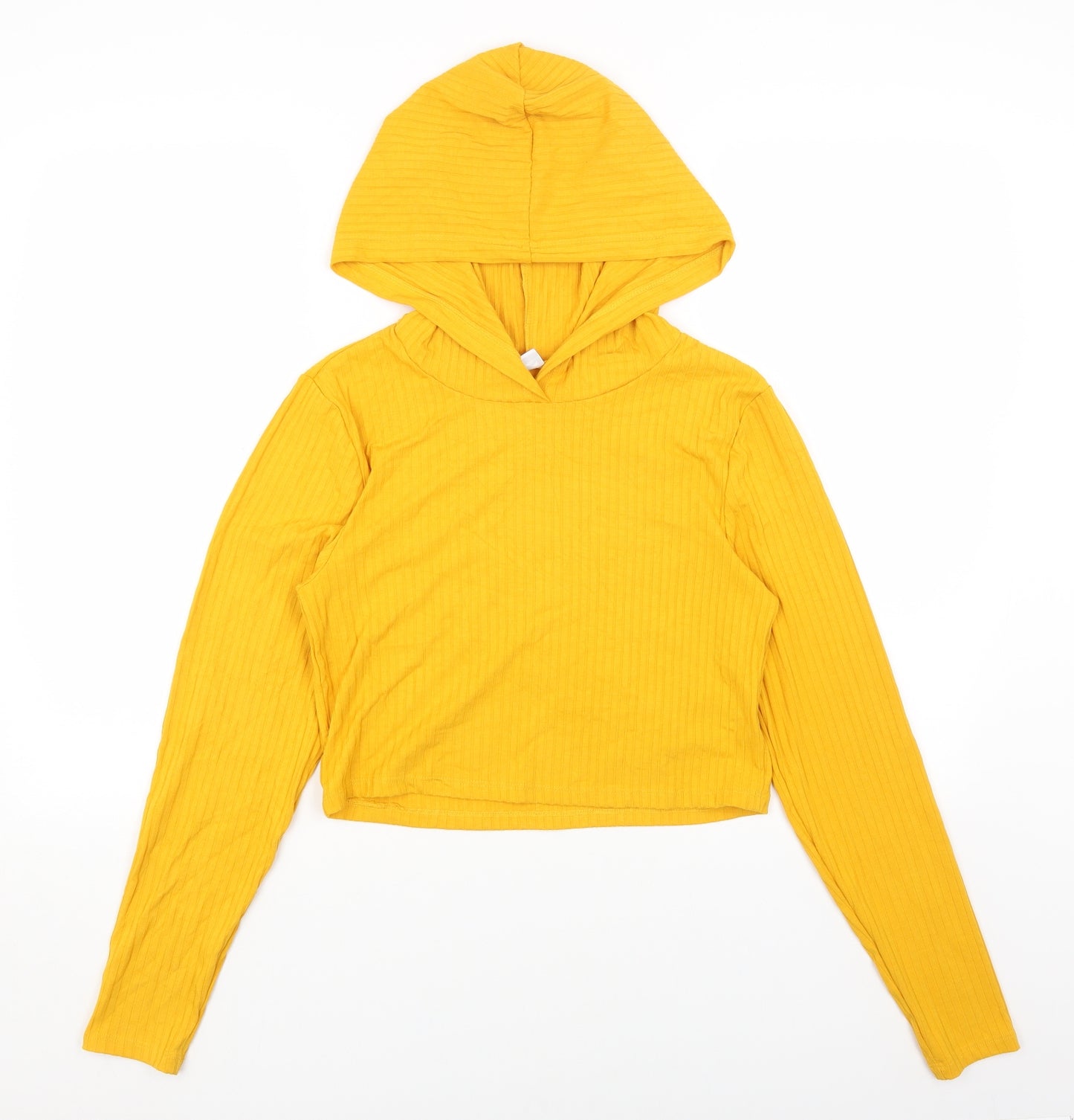 Noisy may Womens Yellow Cotton Pullover Hoodie Size L Pullover
