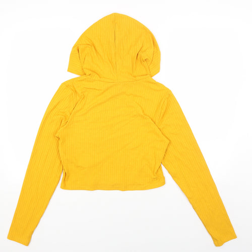 Noisy may Womens Yellow Cotton Pullover Hoodie Size L Pullover