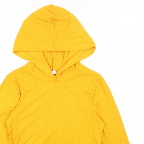 Noisy may Womens Yellow Cotton Pullover Hoodie Size L Pullover