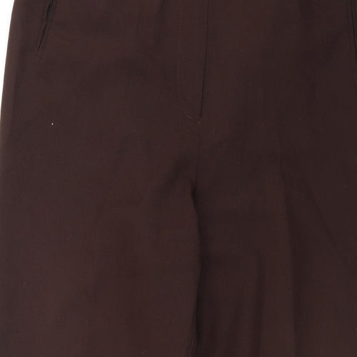 Sarah Hamilton Womens Brown Polyester Trousers Size 14 L27 in Regular Zip