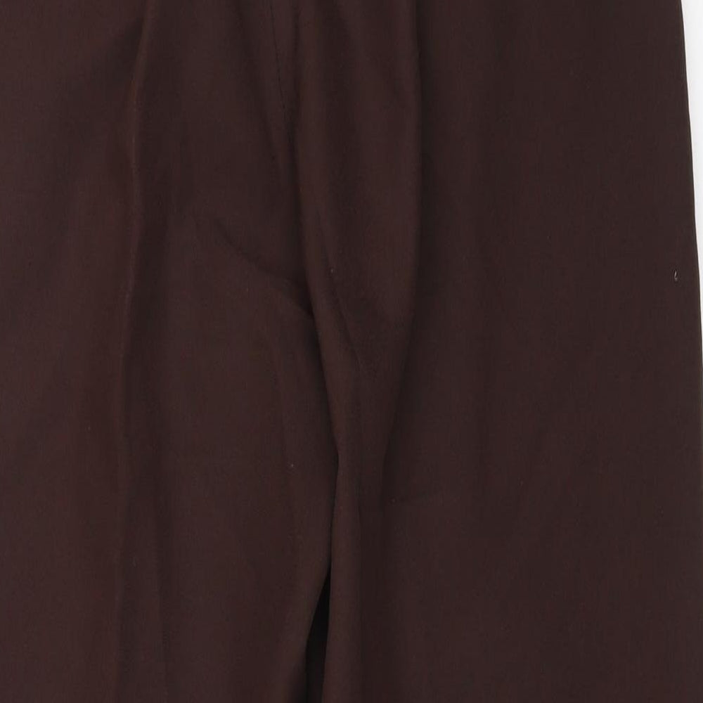 Sarah Hamilton Womens Brown Polyester Trousers Size 14 L27 in Regular Zip