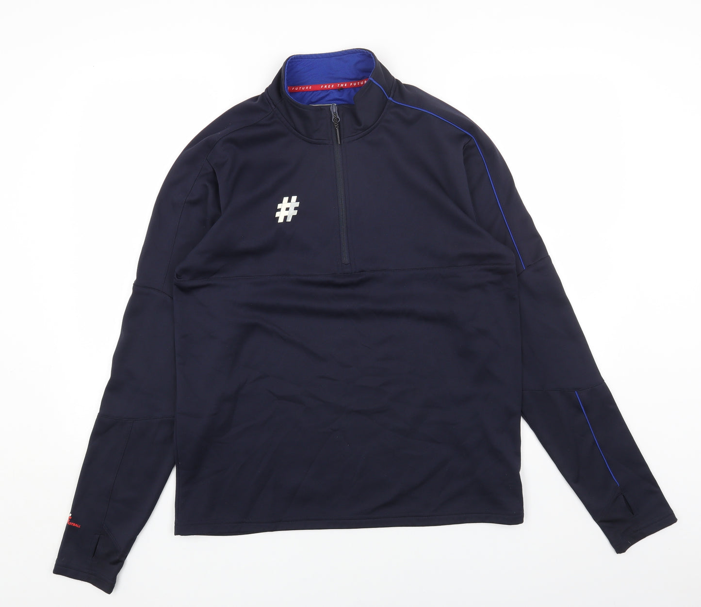 FFIVE Mens Blue Polyester Pullover Sweatshirt Size M
