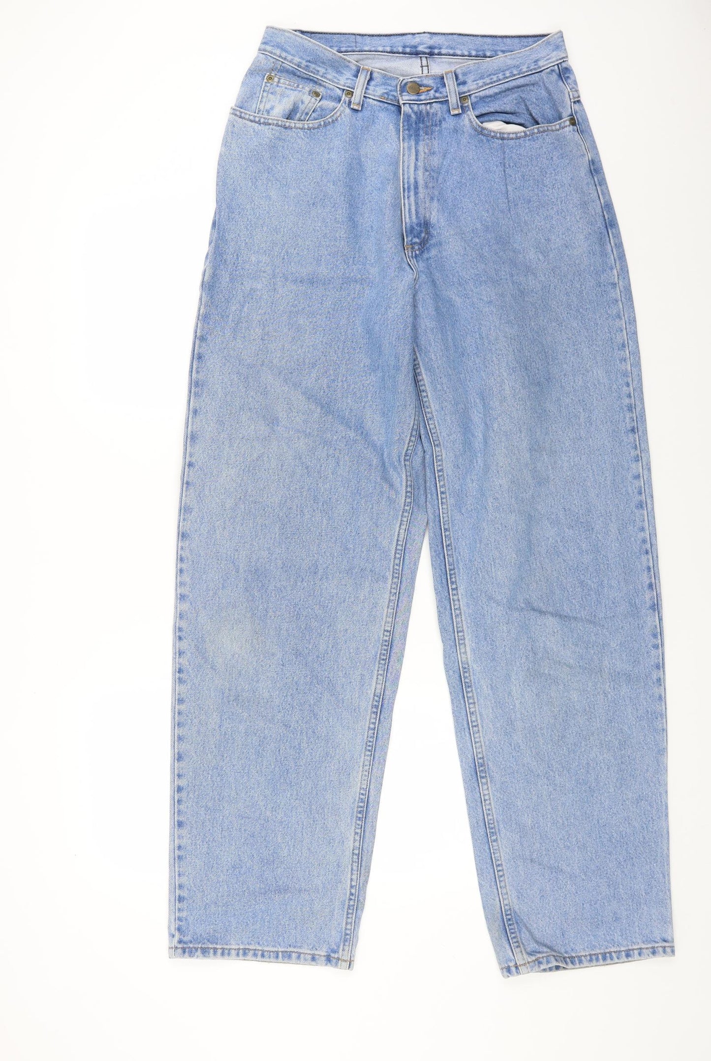L.L. Bean Womens Blue Cotton Straight Jeans Size 12 L33 in Regular Button