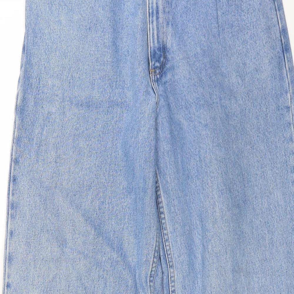 L.L. Bean Womens Blue Cotton Straight Jeans Size 12 L33 in Regular Button