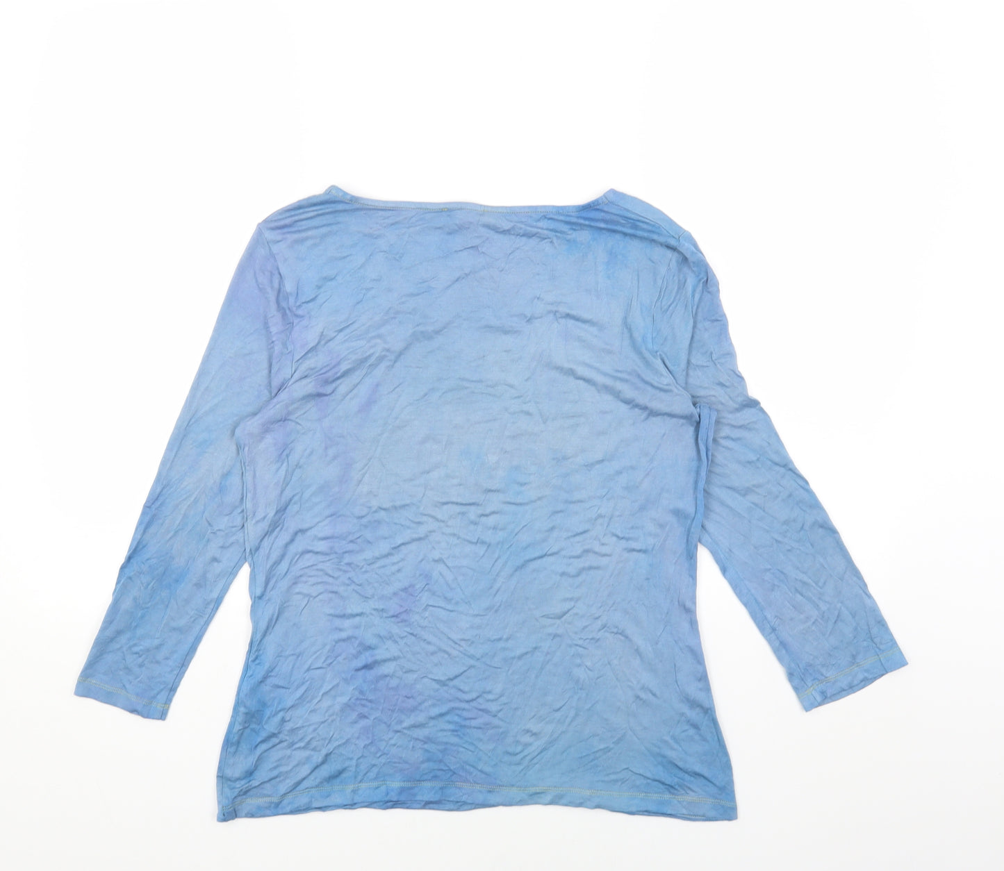 Jaeger Womens Blue Cotton Basic T-Shirt Size M Round Neck