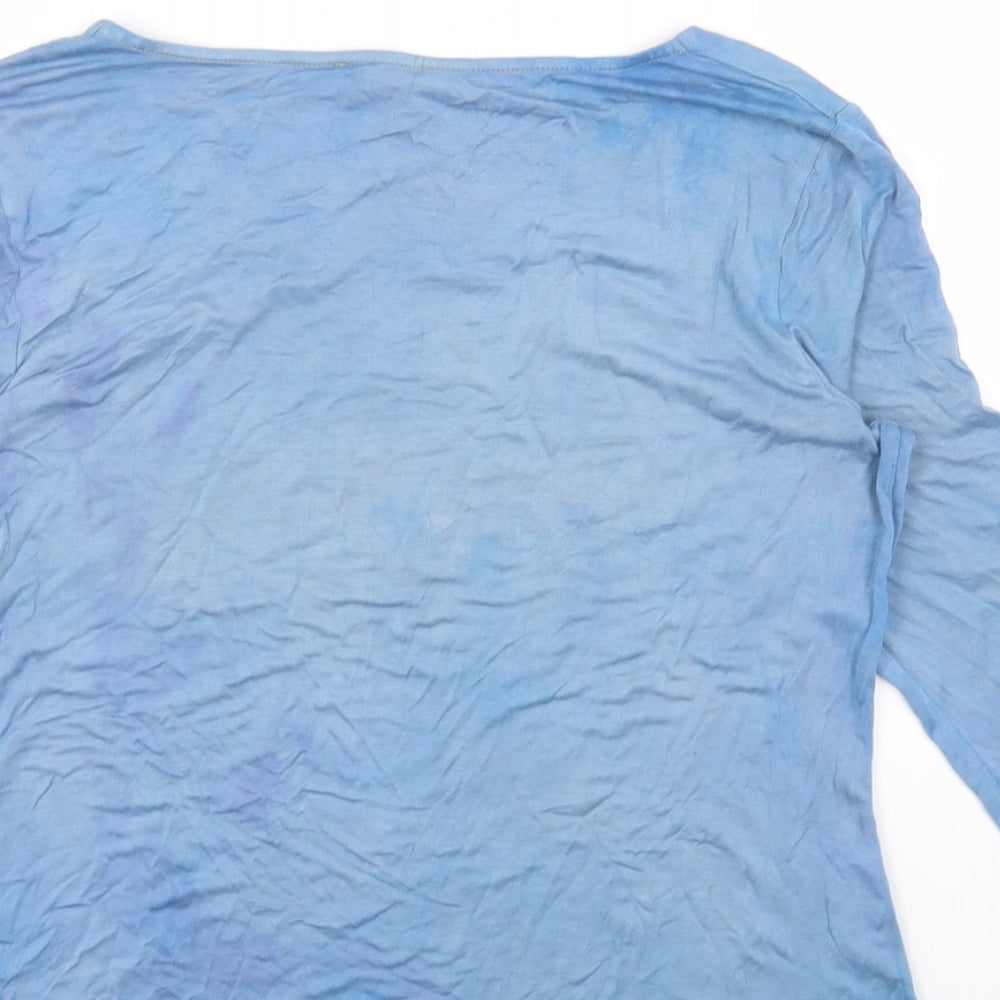Jaeger Womens Blue Cotton Basic T-Shirt Size M Round Neck
