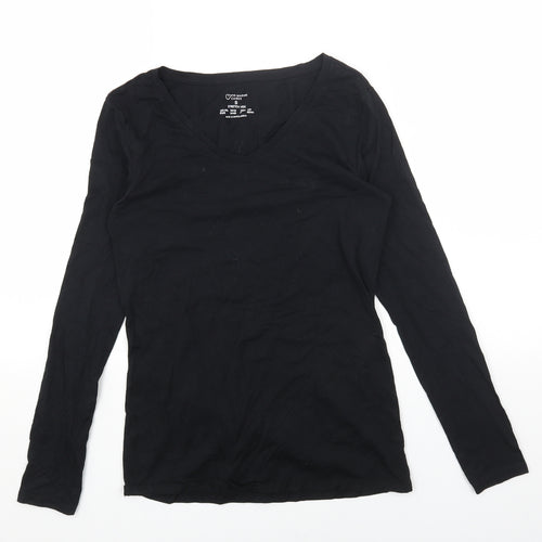 Primark Womens Black Cotton Basic T-Shirt Size S V-Neck