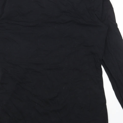Primark Womens Black Cotton Basic T-Shirt Size S V-Neck