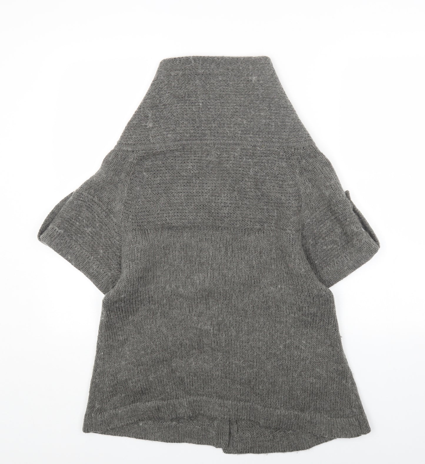 Be Beau Womens Grey V-Neck Acrylic Cardigan Jumper Size 12
