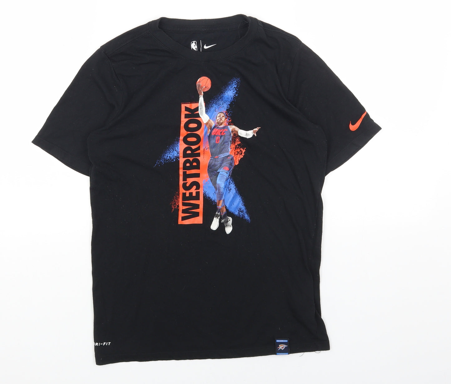 Nike Mens Black Cotton T-Shirt Size M Round Neck