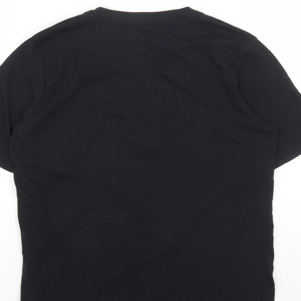 Nike Mens Black Cotton T-Shirt Size M Round Neck