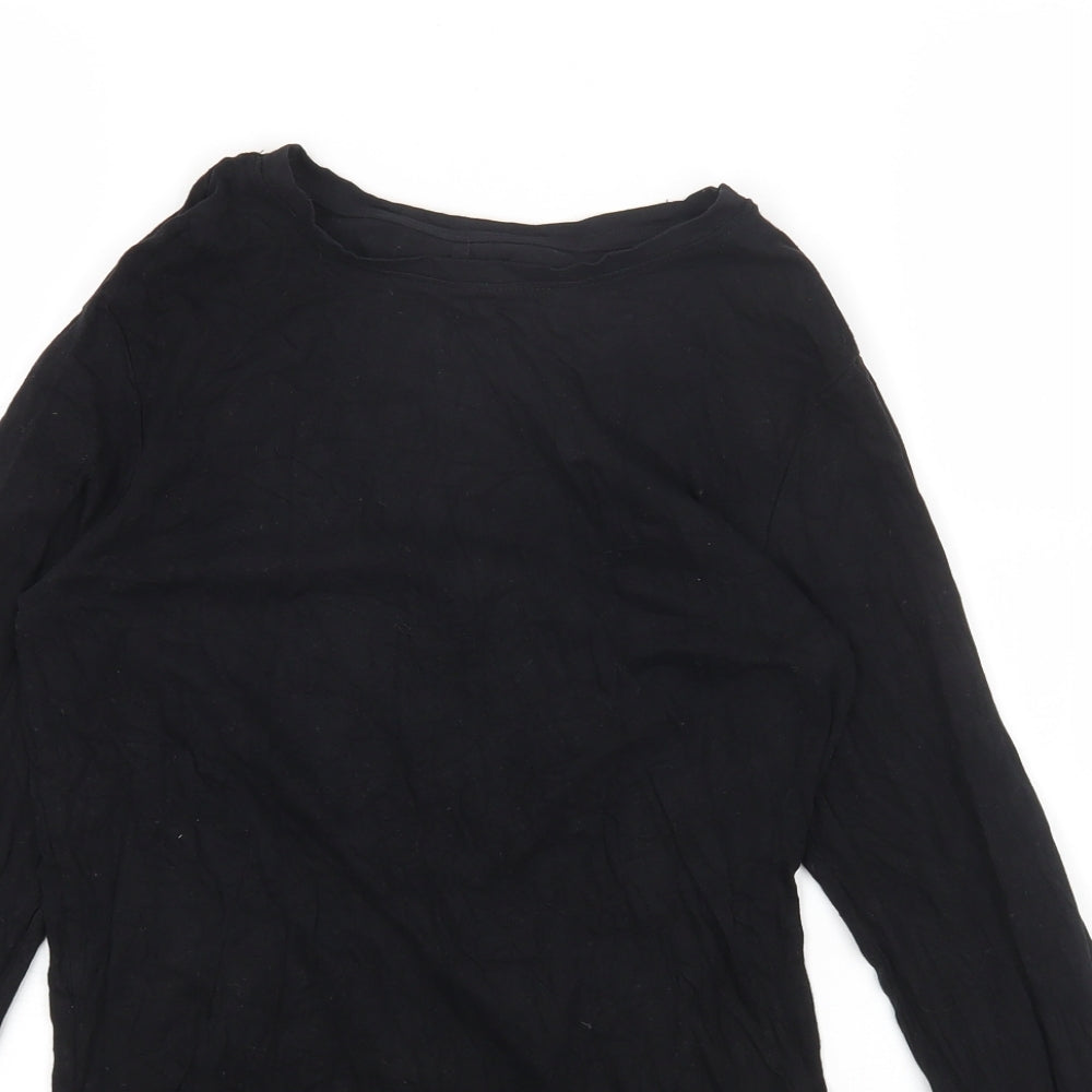 Primark Womens Black Cotton Basic T-Shirt Size S Round Neck