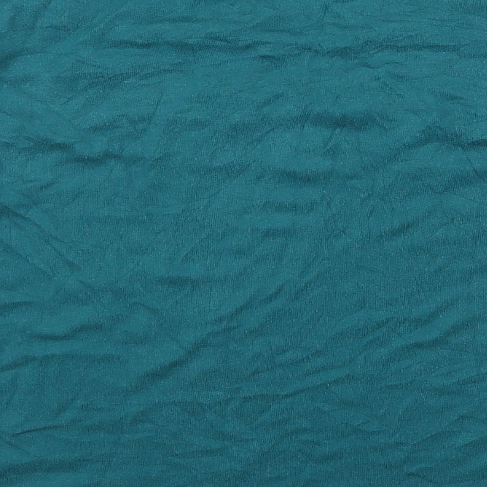 Per Una Womens Blue Cotton Basic T-Shirt Size 16 Scoop Neck