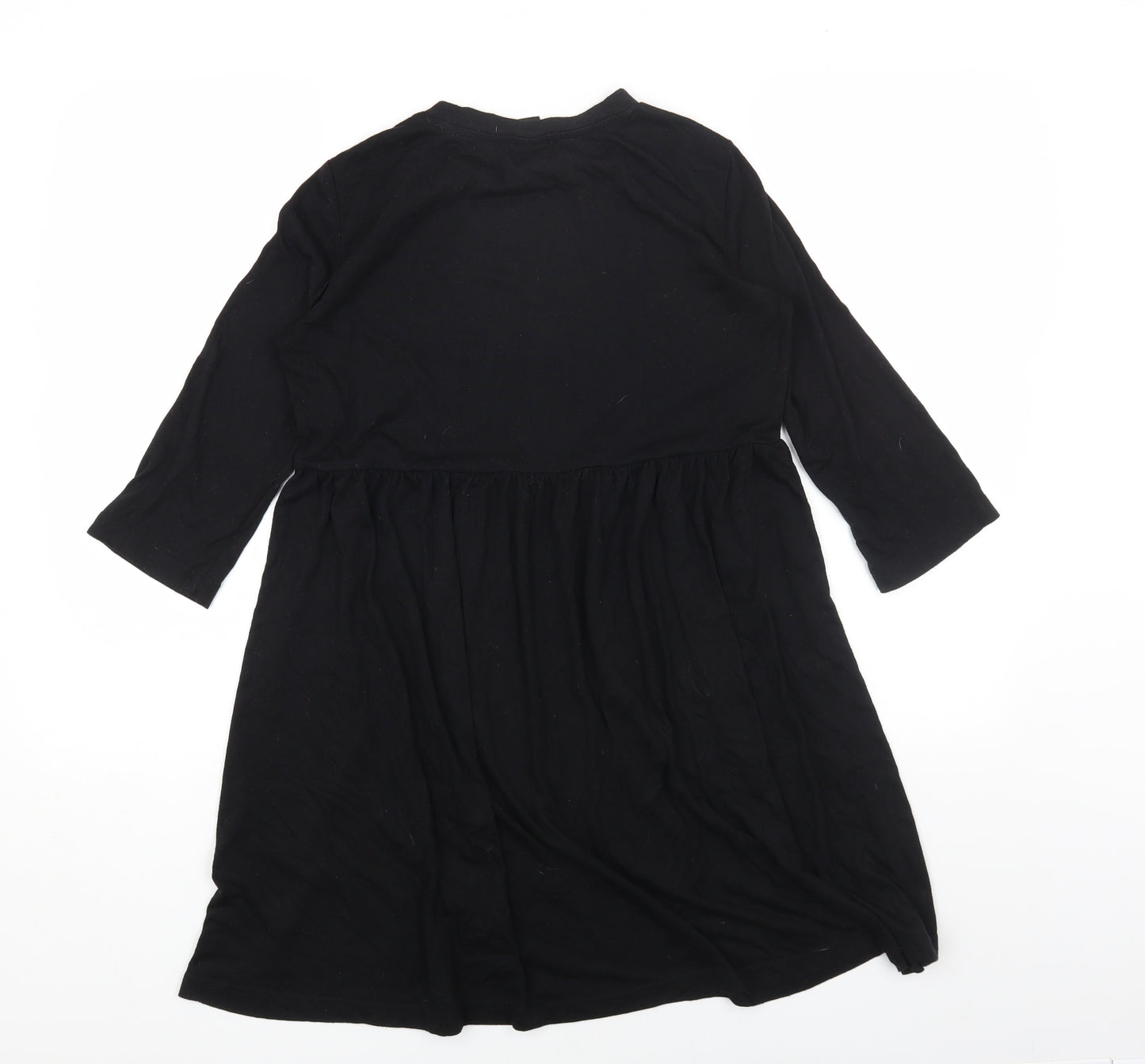SheIn Womens Black Polyester T-Shirt Dress Size S Round Neck Pullover