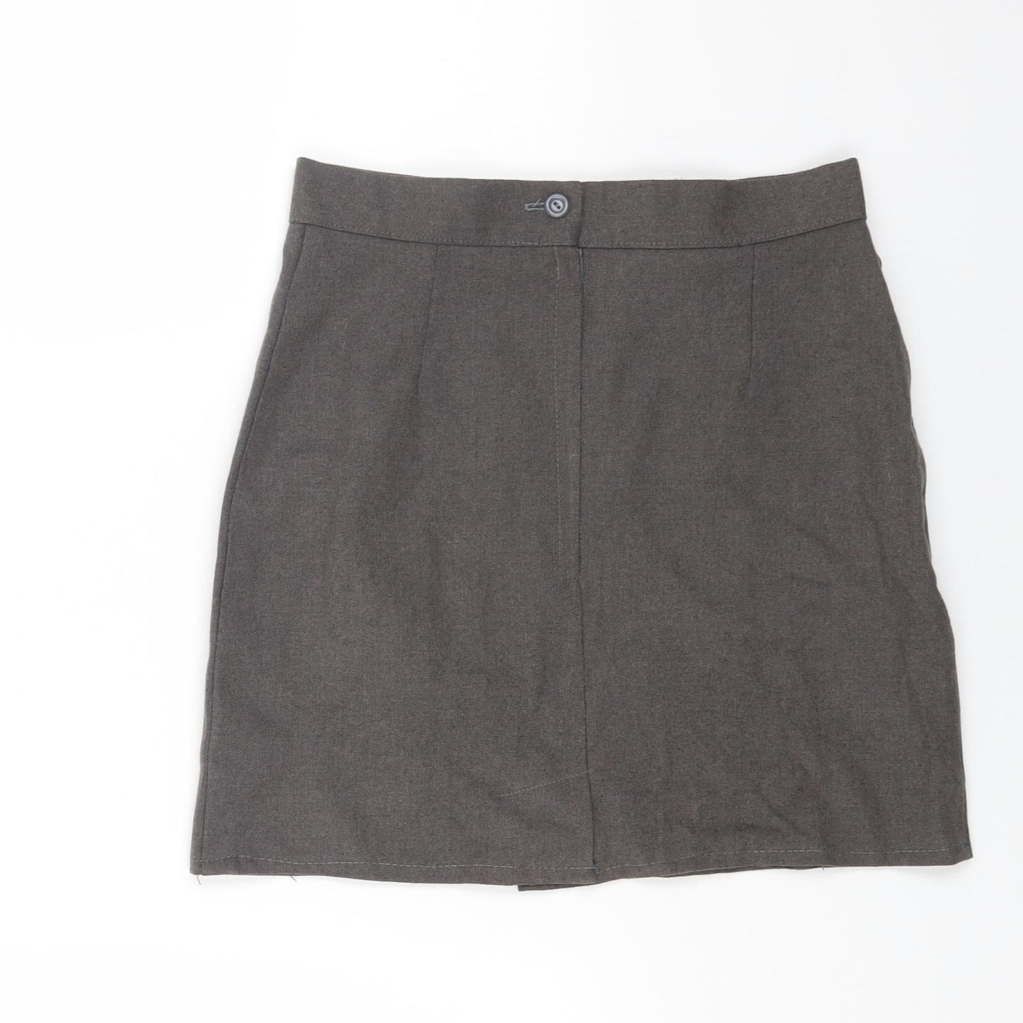 Preworn Womens Grey Polyester Mini Skirt Size 26 Zip
