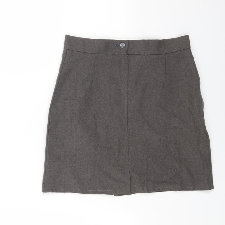 Preworn Womens Grey Polyester Mini Skirt Size 26 Zip