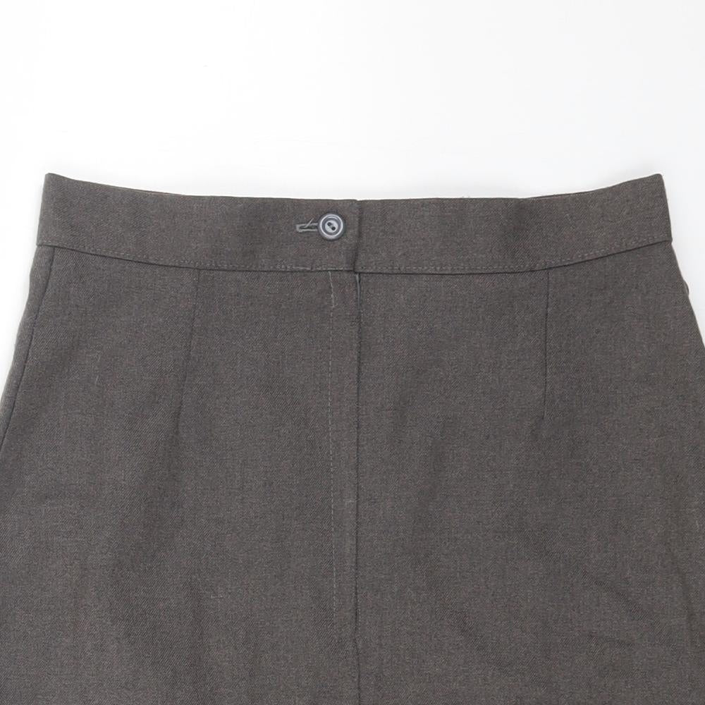 Preworn Womens Grey Polyester Mini Skirt Size 26 Zip