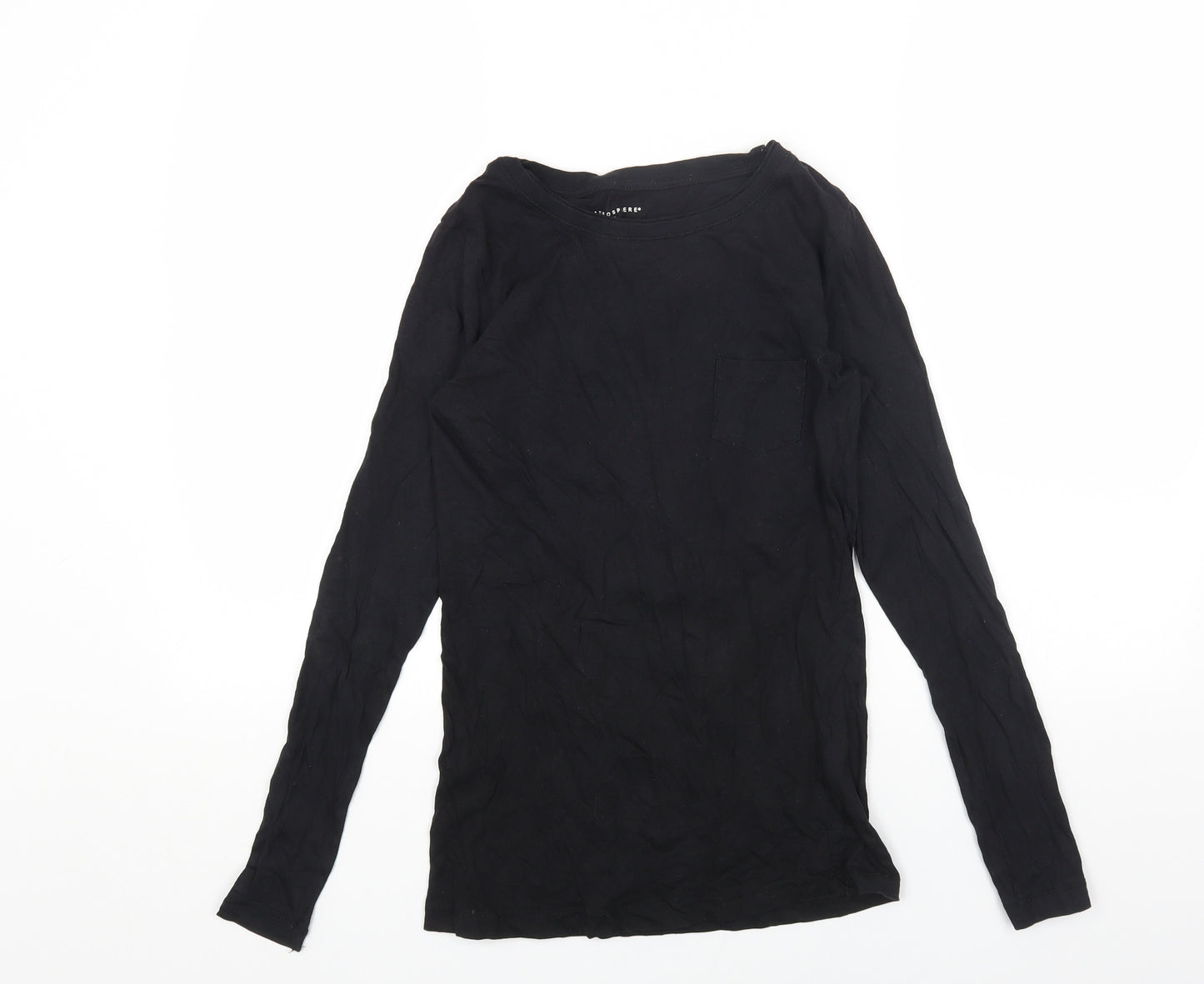 Primark Womens Black Cotton Basic T-Shirt Size 12 Round Neck