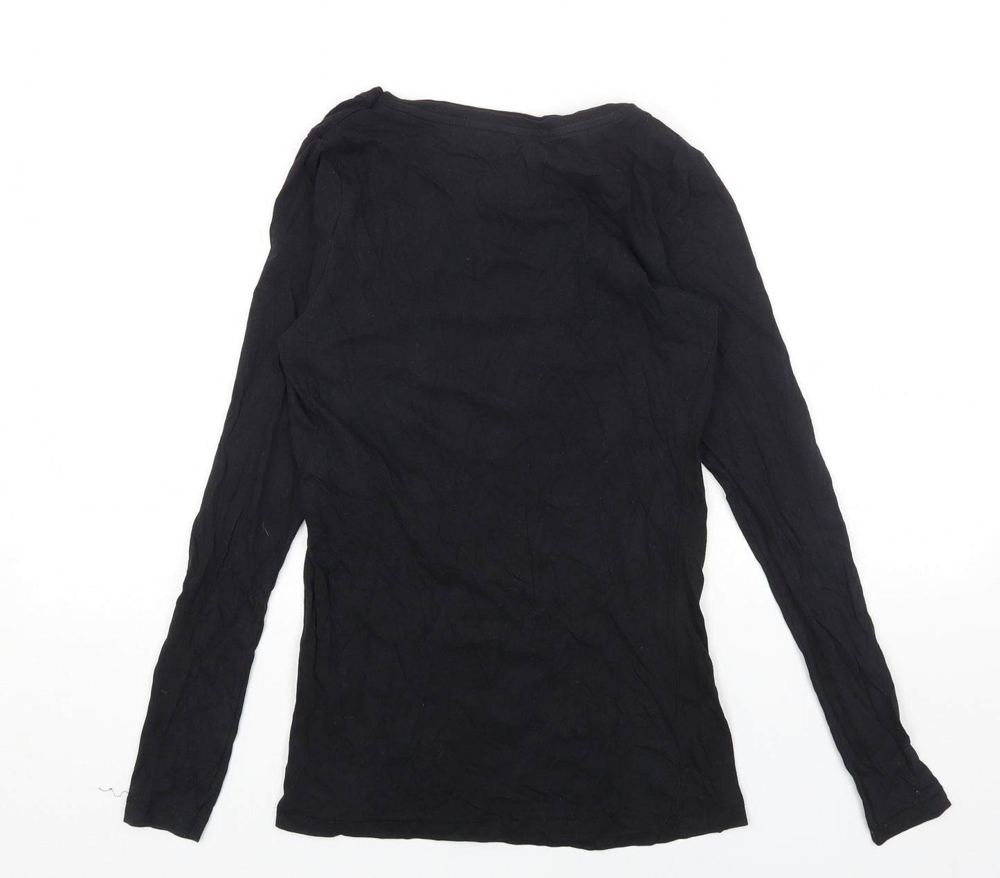 Primark Womens Black Cotton Basic T-Shirt Size 12 Round Neck