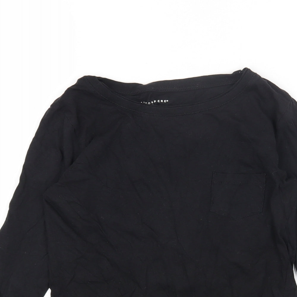 Primark Womens Black Cotton Basic T-Shirt Size 12 Round Neck