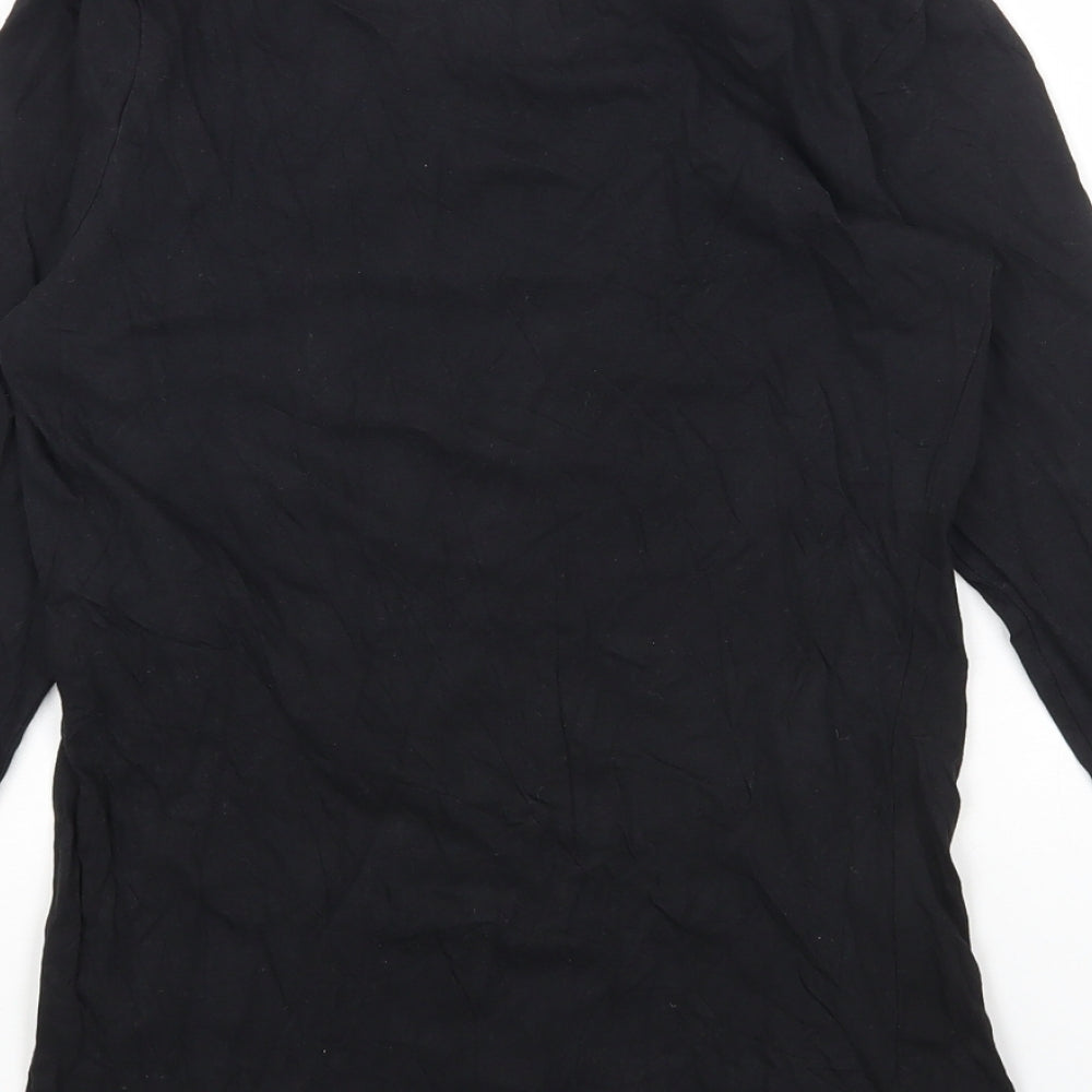 Primark Womens Black Cotton Basic T-Shirt Size 12 Round Neck
