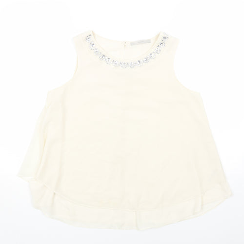 George Womens White Polyester Basic Blouse Size 10 Off the Shoulder