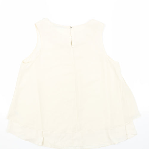 George Womens White Polyester Basic Blouse Size 10 Off the Shoulder