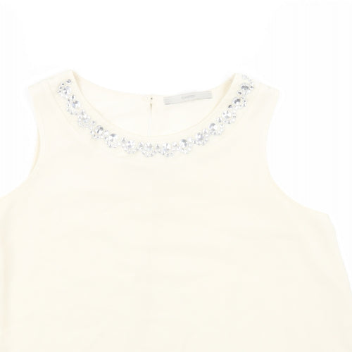 George Womens White Polyester Basic Blouse Size 10 Off the Shoulder