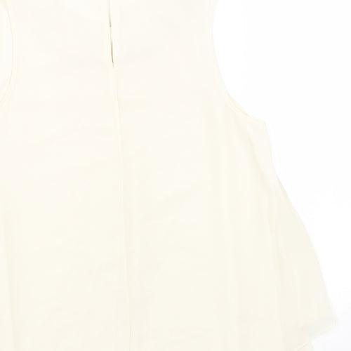 George Womens White Polyester Basic Blouse Size 10 Off the Shoulder