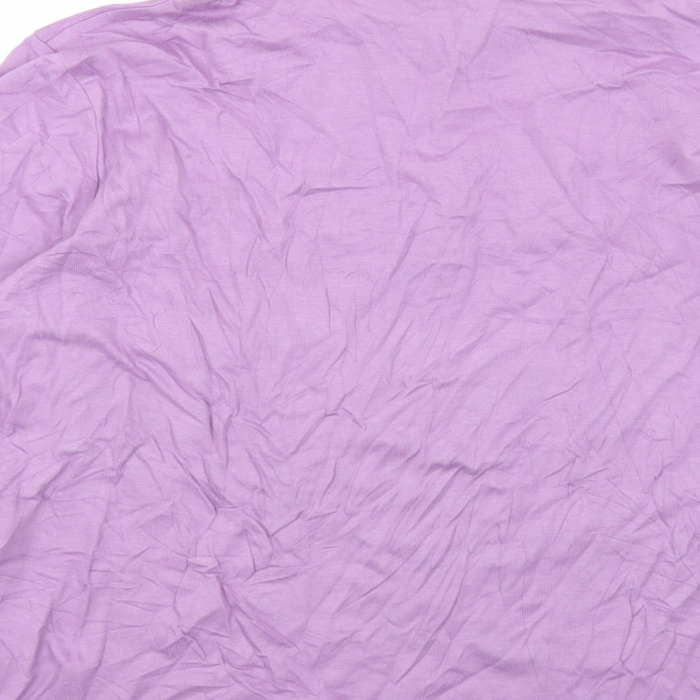 Damart Womens Purple Cotton Basic T-Shirt Size L Collared