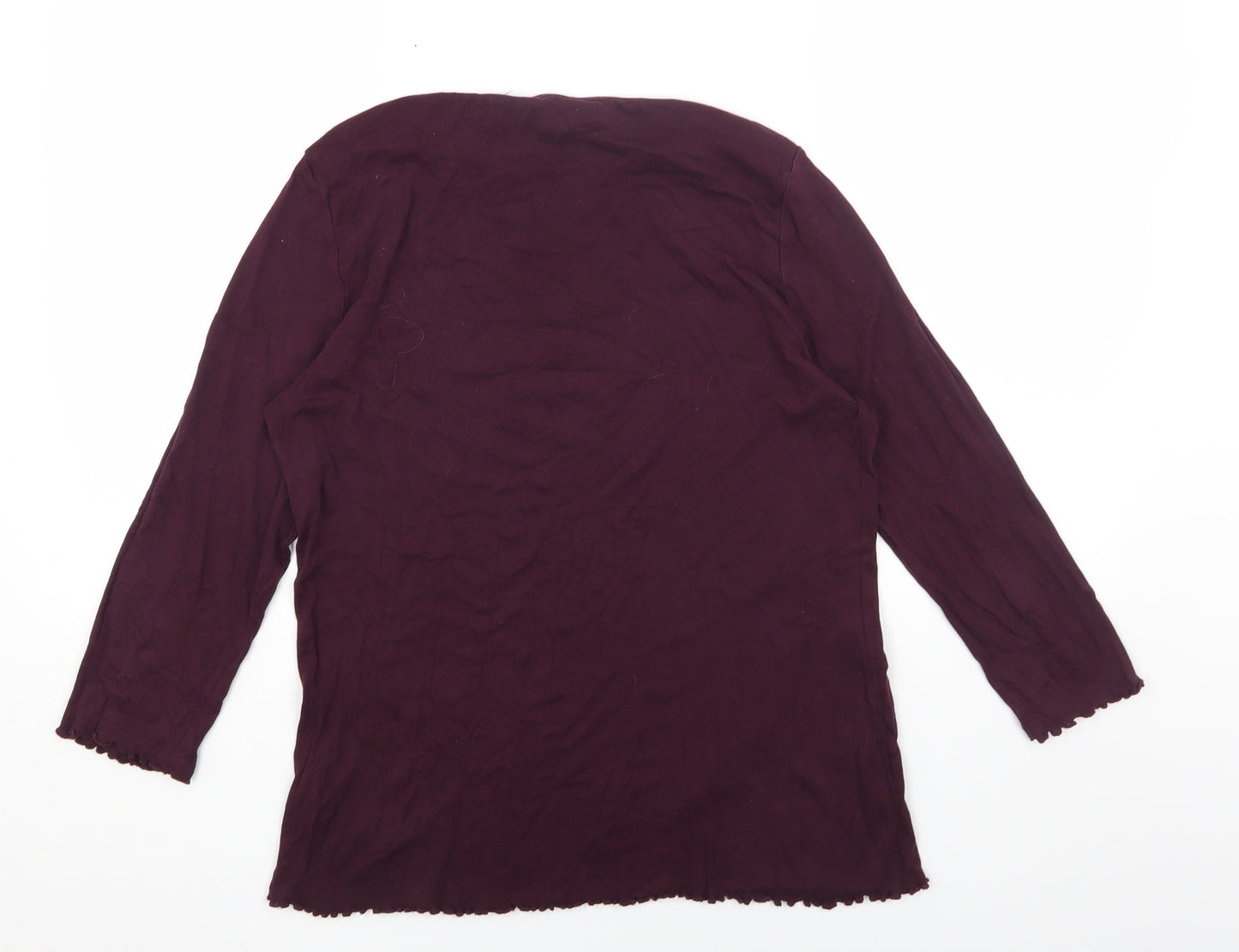 Dorothy Perkins Womens Purple Cotton Basic T-Shirt Size 18 Round Neck