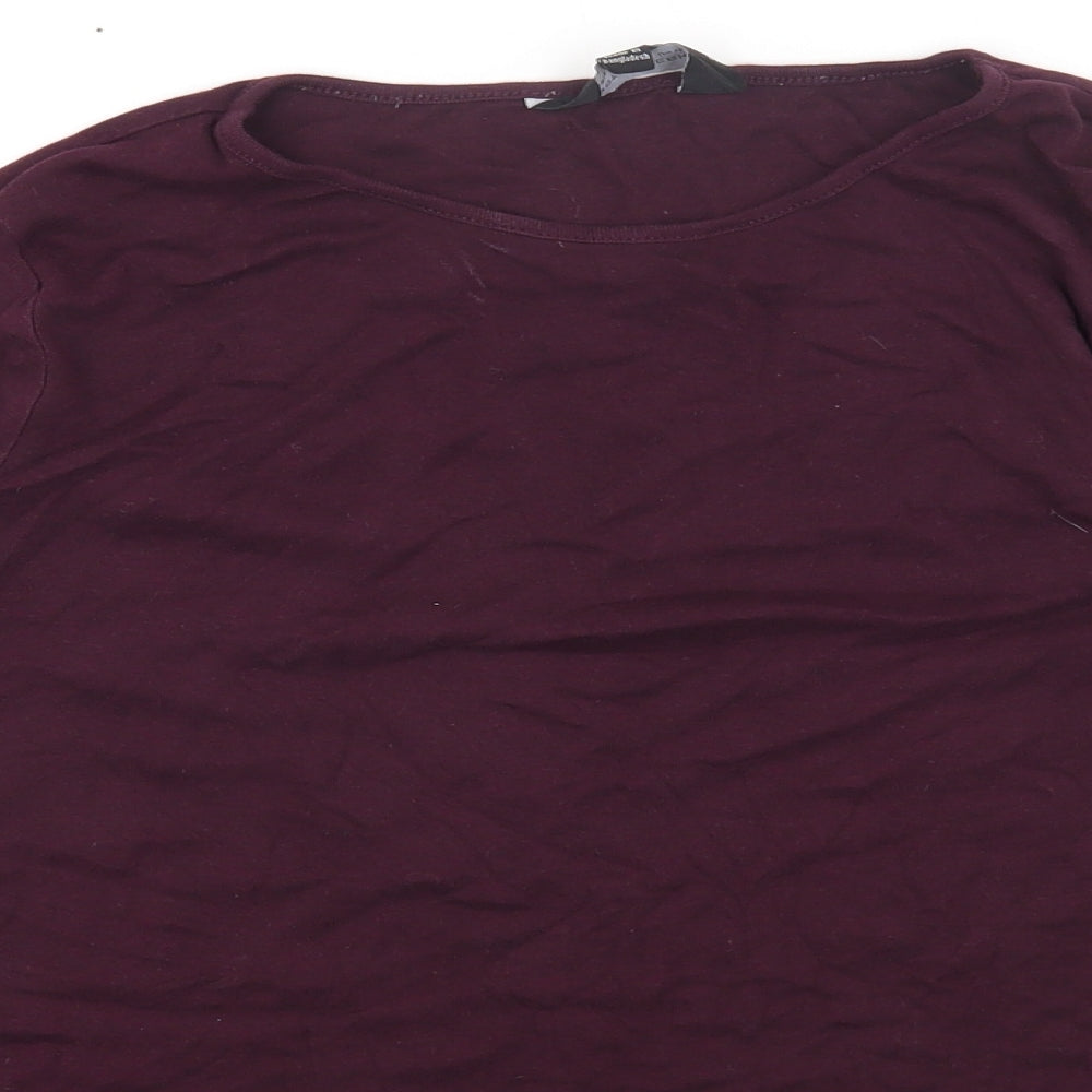 Dorothy Perkins Womens Purple Cotton Basic T-Shirt Size 18 Round Neck