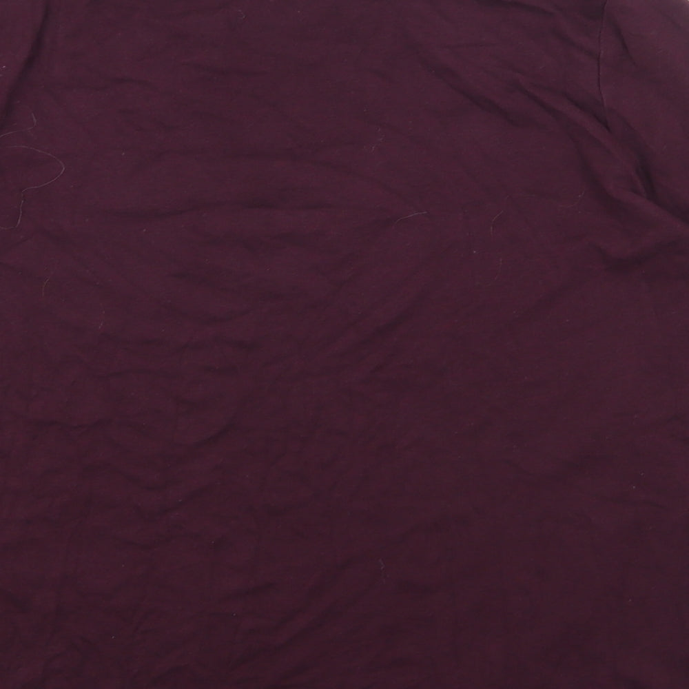 Dorothy Perkins Womens Purple Cotton Basic T-Shirt Size 18 Round Neck