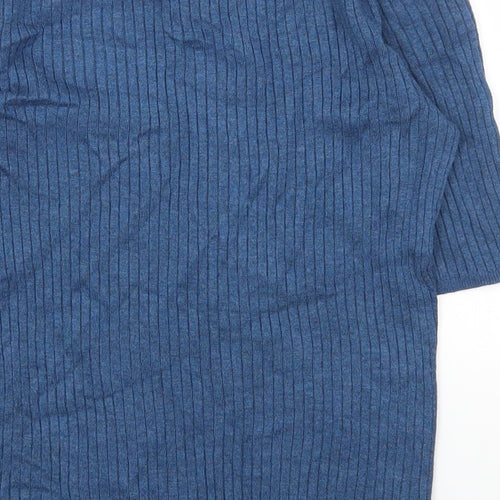 Marks and Spencer Womens Blue Round Neck Viscose Pullover Jumper Size 14