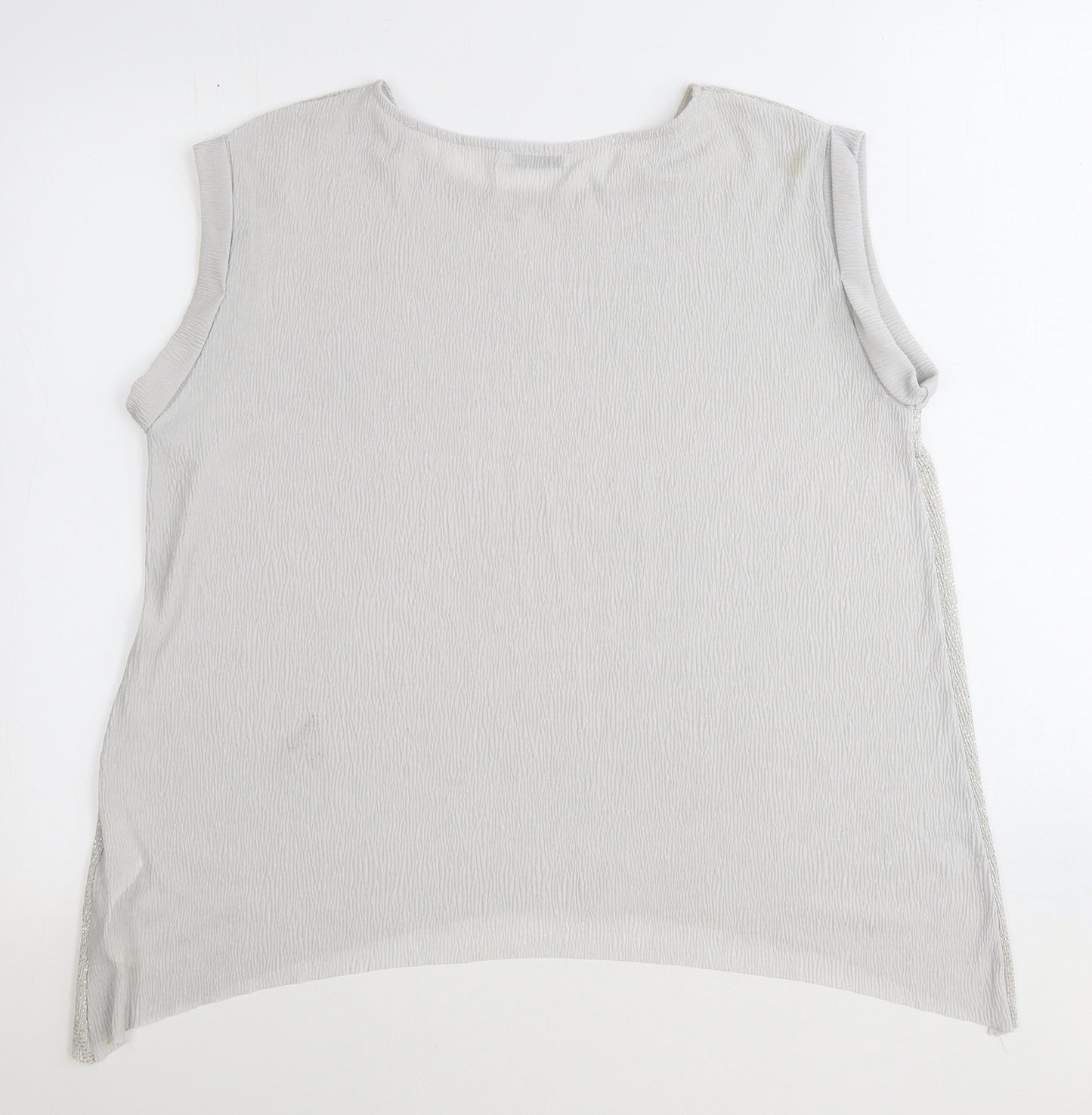 Zara Womens Silver Polyester Basic T-Shirt Size S Round Neck