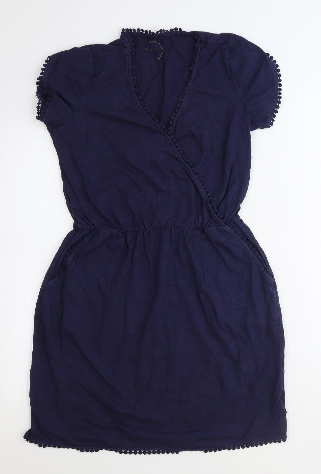 NEXT Womens Blue 100% Cotton Shift Size 12 Sweetheart Pullover