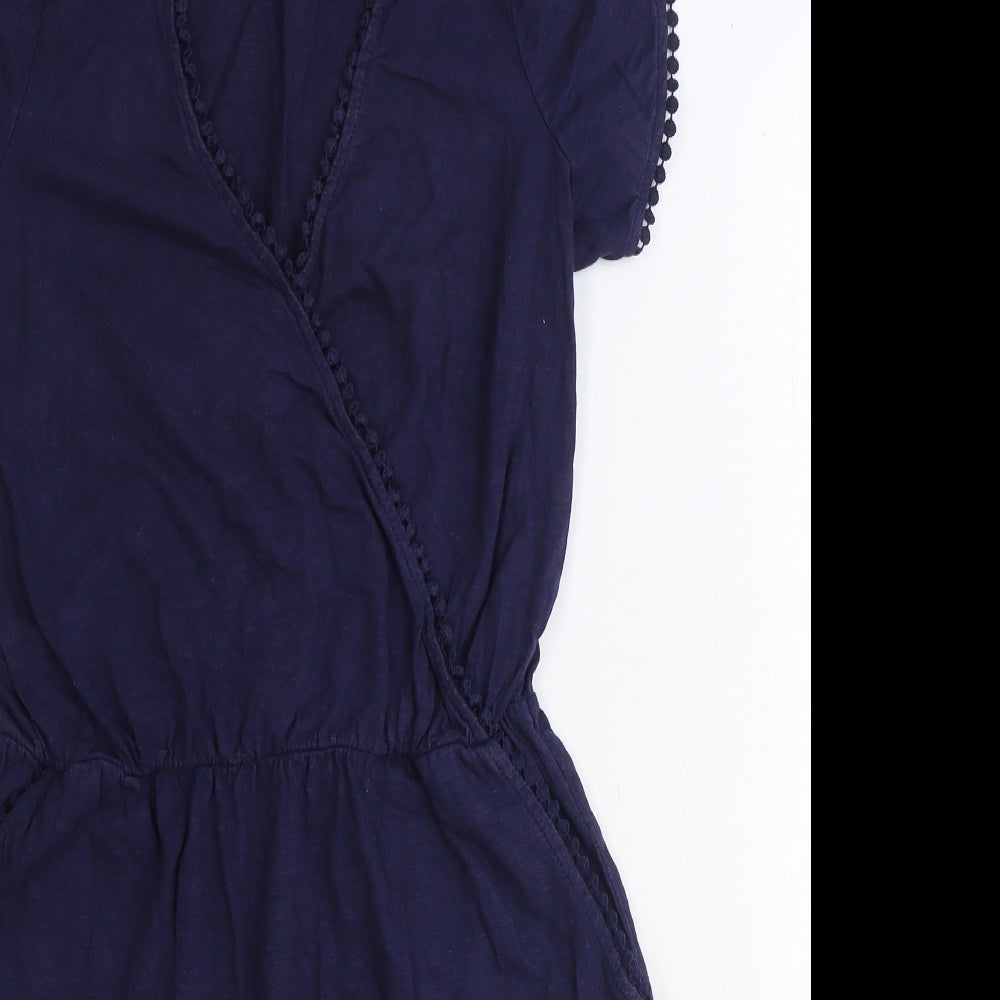 NEXT Womens Blue 100% Cotton Shift Size 12 Sweetheart Pullover