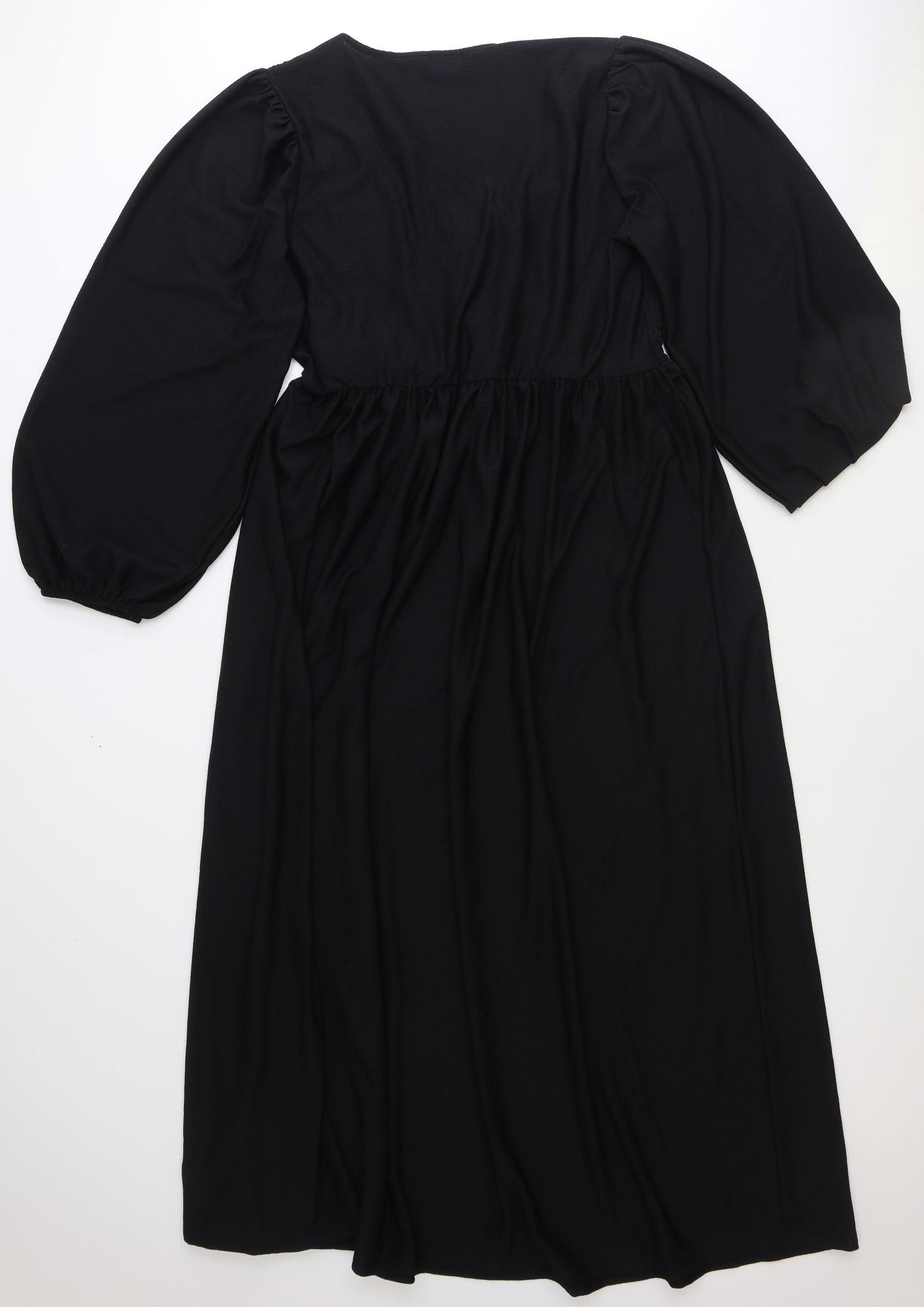 River Island Womens Black Polyester A-Line Size 22 V-Neck Tie