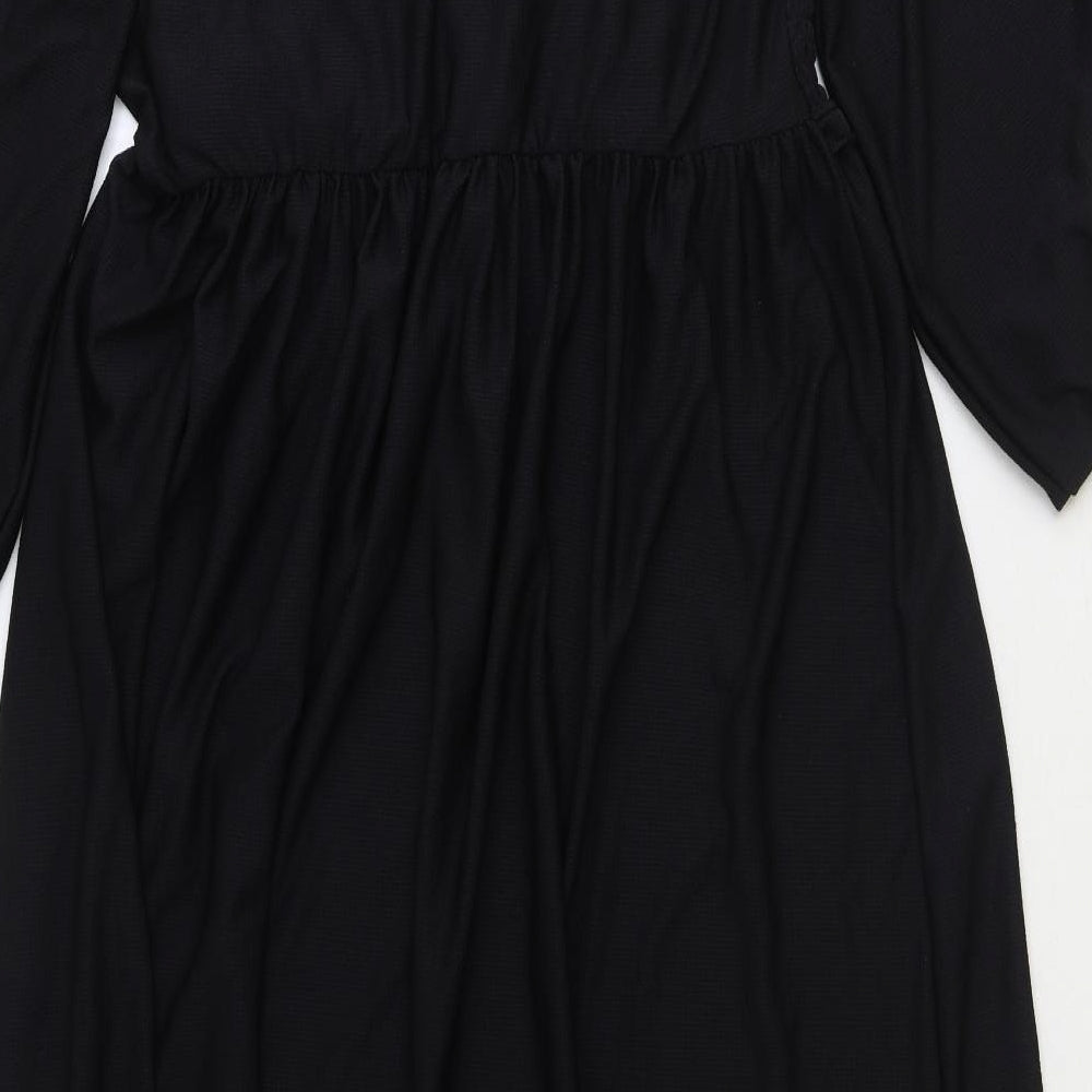 River Island Womens Black Polyester A-Line Size 22 V-Neck Tie
