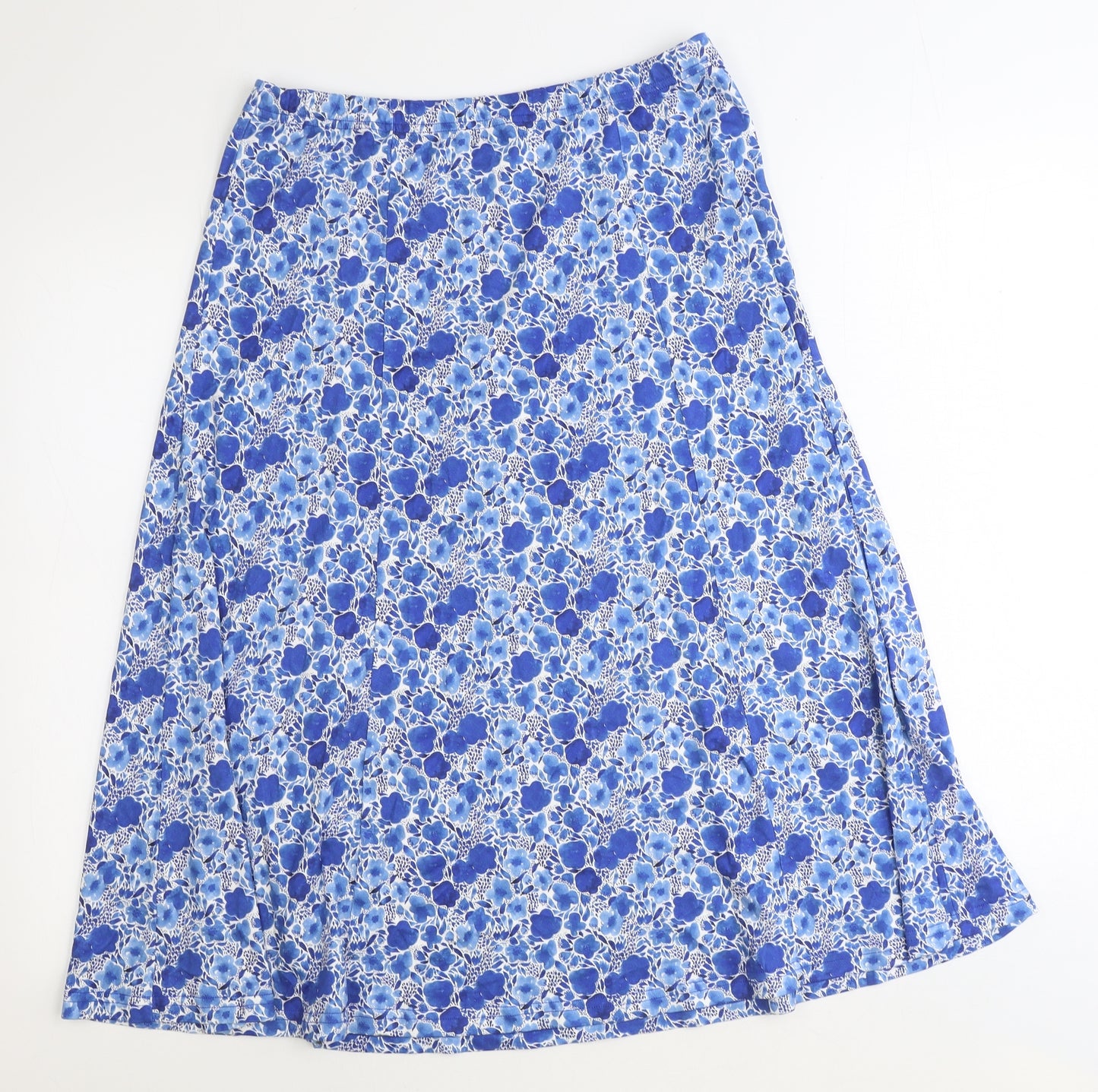 Cotswold Womens Blue Floral Cotton A-Line Skirt Size M