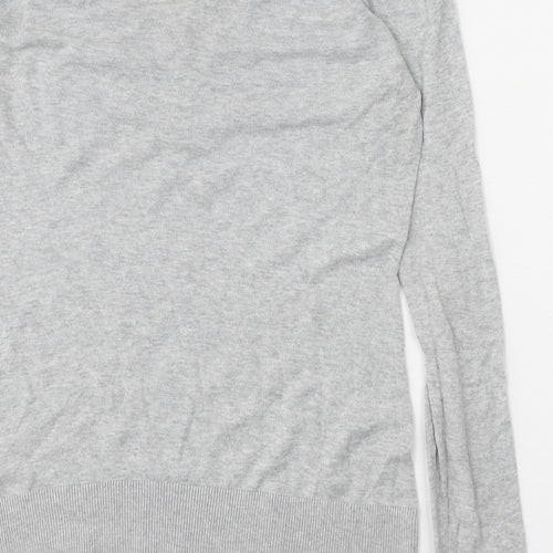Spirit Womens Grey V-Neck 100% Cotton Pullover Jumper Size M