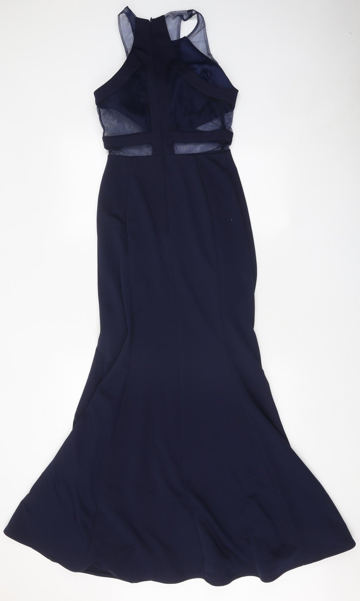Tiffanys Womens Blue Polyester Ball Gown Size 6 Round Neck Zip