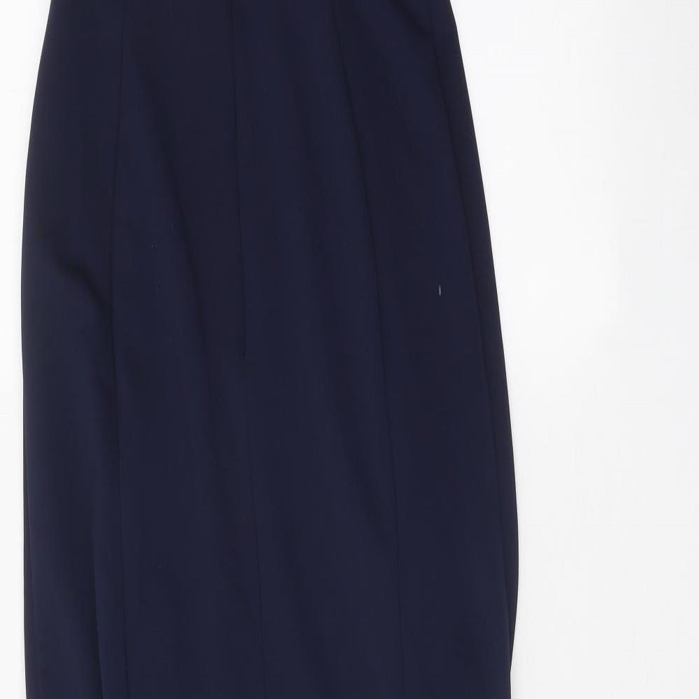 Tiffanys Womens Blue Polyester Ball Gown Size 6 Round Neck Zip