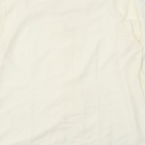 Jumper Womens Yellow Polyester Basic Button-Up Size L V-Neck