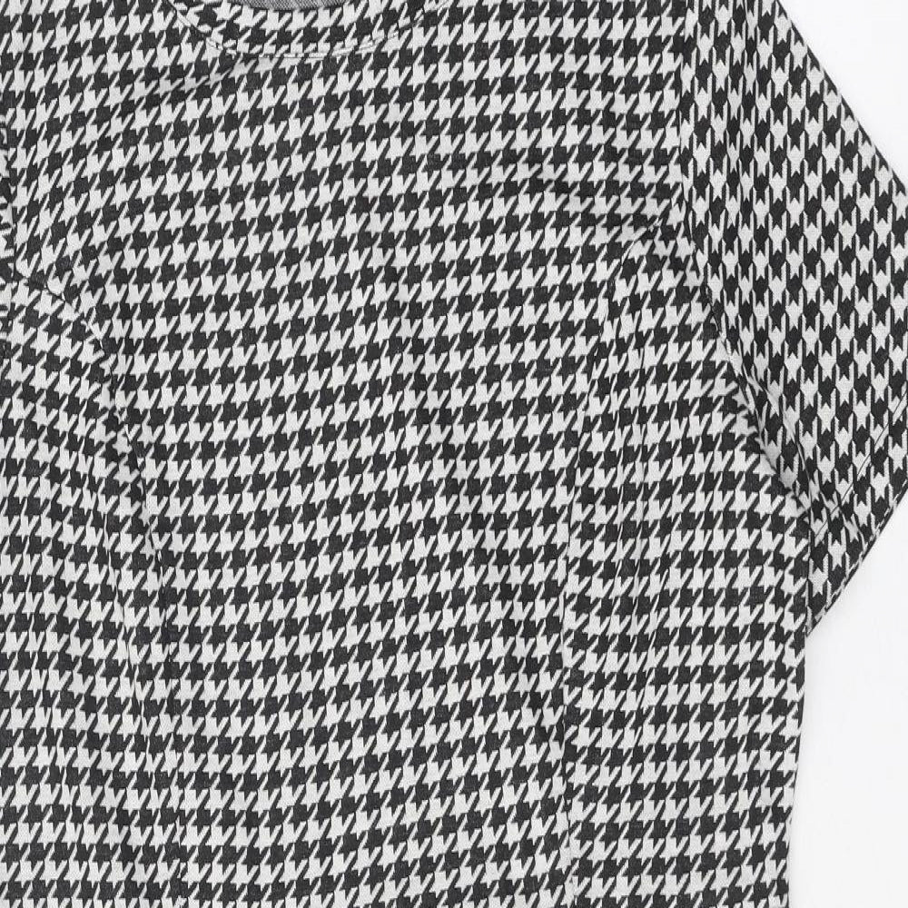 TU Womens Multicoloured Geometric Polyester Shift Size 12 Round Neck Pullover