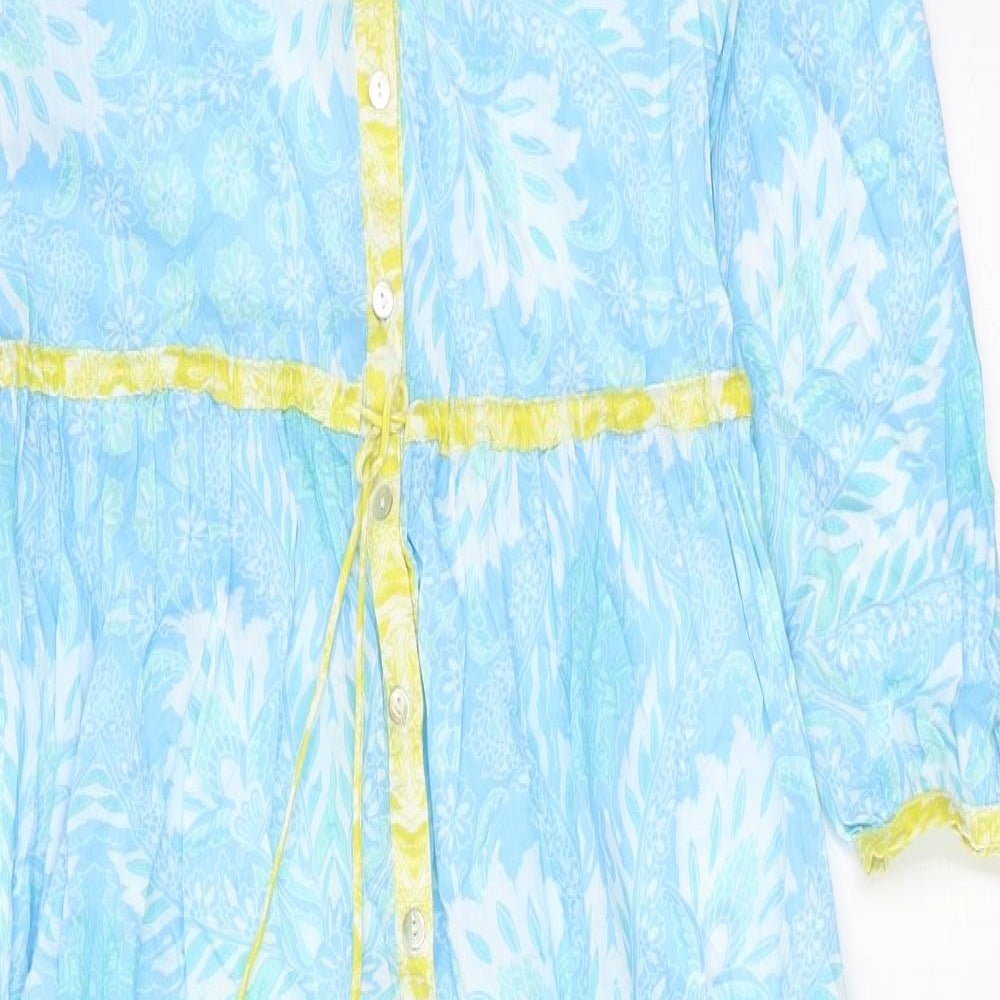 Matthew Williamson Womens Multicoloured Floral 100% Cotton Maxi Size S V-Neck Button