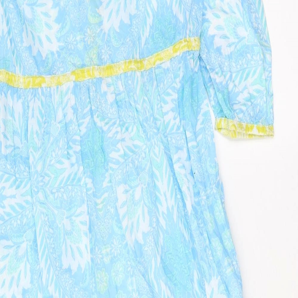 Matthew Williamson Womens Multicoloured Floral 100% Cotton Maxi Size S V-Neck Button