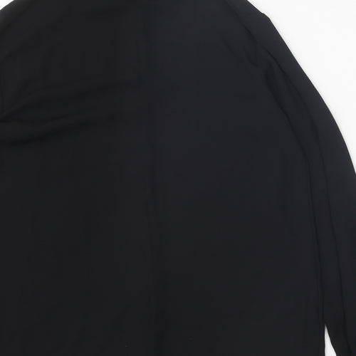 TU Womens Black Polyester Basic Button-Up Size 8 V-Neck