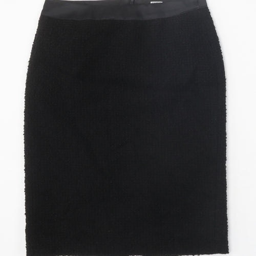 A Woman Womens Black Polyester Straight & Pencil Skirt Size 12 Zip