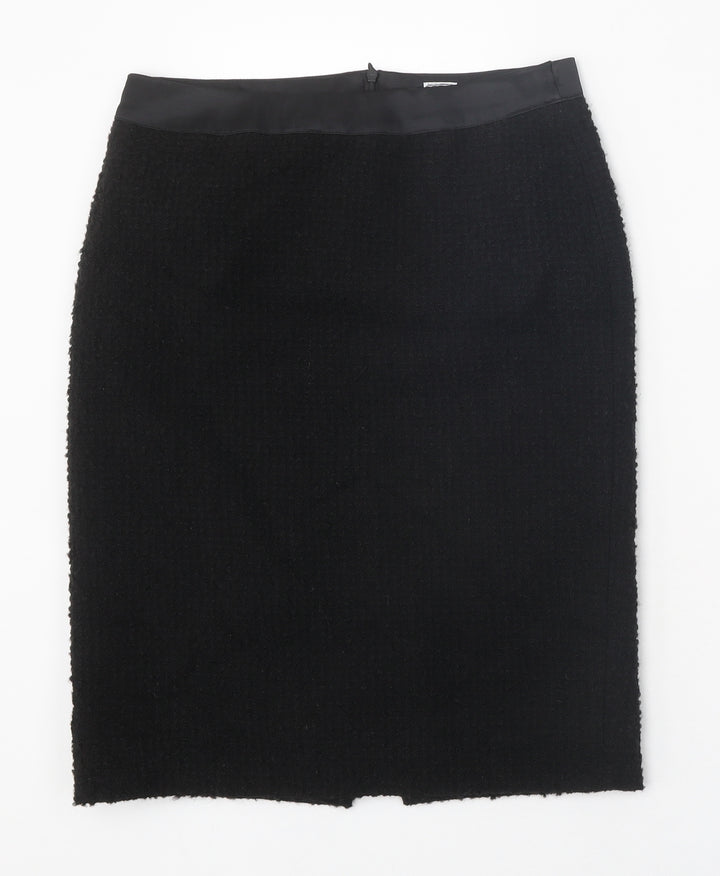 A Woman Womens Black Polyester Straight & Pencil Skirt Size 12 Zip